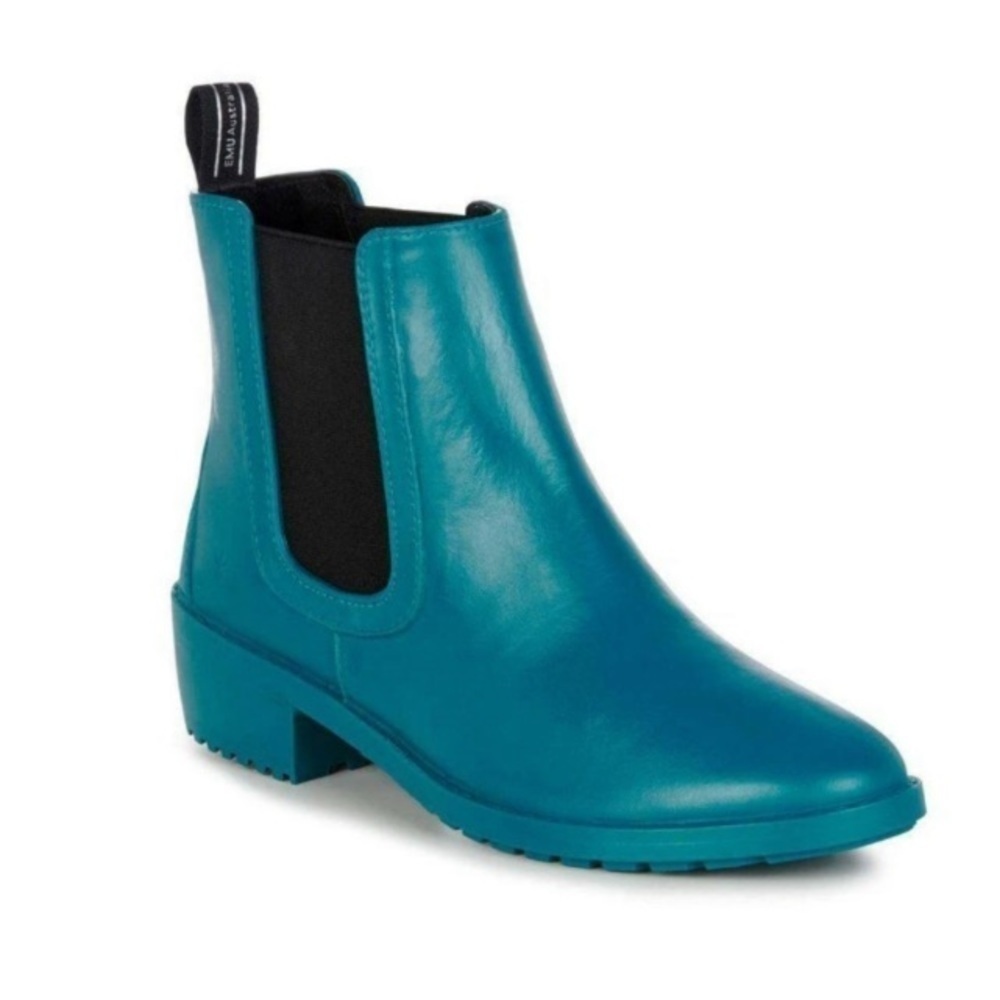 Emu Australia Ellin Rainboot In Teal Green 10 Boot Shearling Waterproof Spring